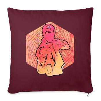 Wing Chun - Housse de coussin décorative 45 x 45 cm - bordeaux - Devant