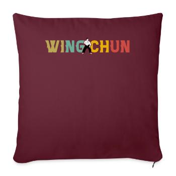 Wing Chun - Housse de coussin décorative 45 x 45 cm - bordeaux - Devant