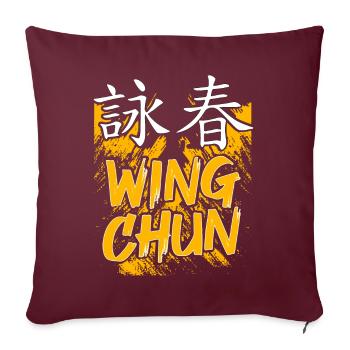 Wing Chun - Housse de coussin décorative 45 x 45 cm - bordeaux - Devant