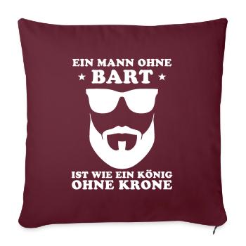 Un homme sans barbe Barbe complète Porteur de barbe Barbu - Housse de coussin décorative 45 x 45 cm - bordeaux - Devant