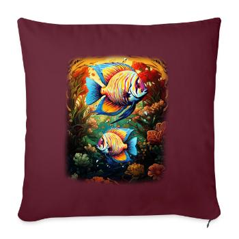 Angelfish - Housse de coussin décorative 45 x 45 cm - bordeaux - Devant