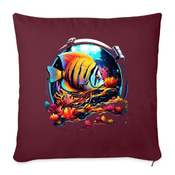 Angelfish - Housse de coussin décorative 45 x 45 cm - bordeaux - Devant