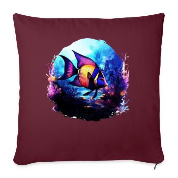 Angelfish - Housse de coussin décorative 45 x 45 cm - bordeaux - Devant