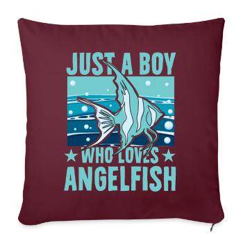Juste un garçon qui aime les poissons-anges - Housse de coussin décorative 45 x 45 cm - bordeaux - Devant