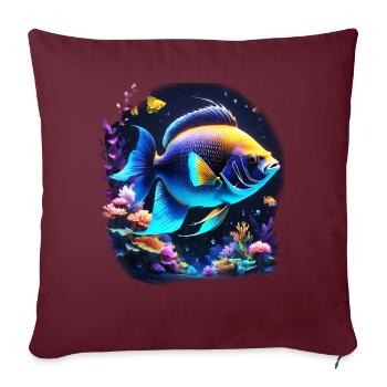 Angelfish - Housse de coussin décorative 45 x 45 cm - bordeaux - Devant