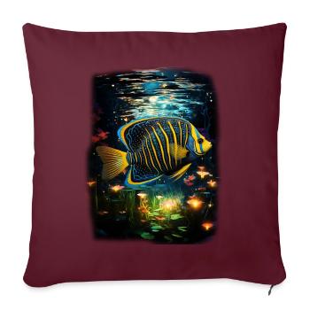 Angelfish - Housse de coussin décorative 45 x 45 cm - bordeaux - Devant