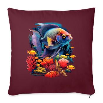 Angelfish - Housse de coussin décorative 45 x 45 cm - bordeaux - Devant