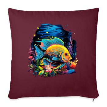 Angelfish - Housse de coussin décorative 45 x 45 cm - bordeaux - Devant