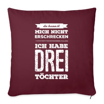 Trois filles - Fête des pères, Fête des mères - Housse de coussin décorative 45 x 45 cm - bordeaux - Devant