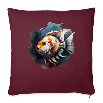 Angelfish - Housse de coussin décorative 45 x 45 cm - bordeaux - Devant