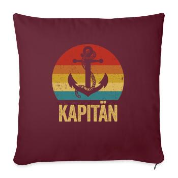Voilier, bateau à moteur, capitaine, marin, maman, papa - Housse de coussin décorative 45 x 45 cm - bordeaux - Devant