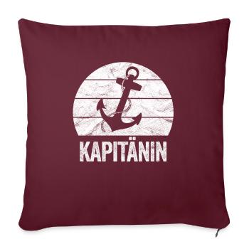 voilier, bateau à moteur, capitaine, marin, maman - Housse de coussin décorative 45 x 45 cm - bordeaux - Devant