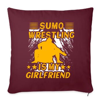 Sumo-Ringen ist meine Freundin - Sofakissenbezug 45 x 45 cm - Burgunderrot - Vorne