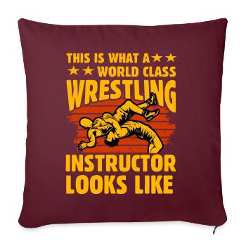 C’est ce qu’un instructeur de lutte de classe mondiale - Housse de coussin décorative 45 x 45 cm - bordeaux - Devant
