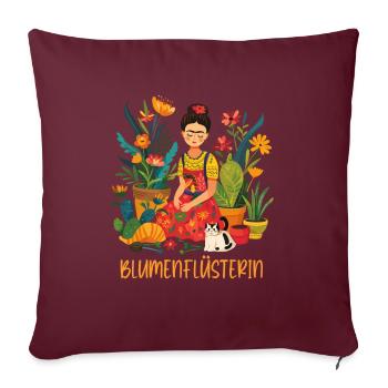 Jardin, Princesse, Jardin, Fête des mères, Maman jardinière - Housse de coussin décorative 45 x 45 cm - bordeaux - Devant