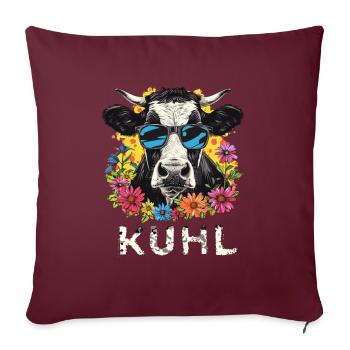 Drôle de vache fermier fermier cool agriculture - Housse de coussin décorative 45 x 45 cm - bordeaux - Devant