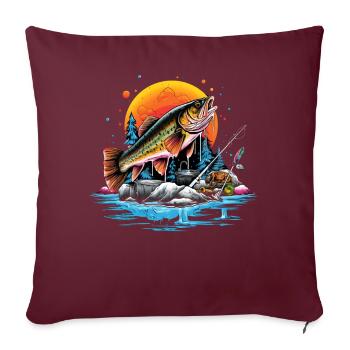 Poisson bar - Housse de coussin décorative 45 x 45 cm - bordeaux - Devant