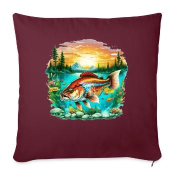 Poisson bar - Housse de coussin décorative 45 x 45 cm - bordeaux - Devant