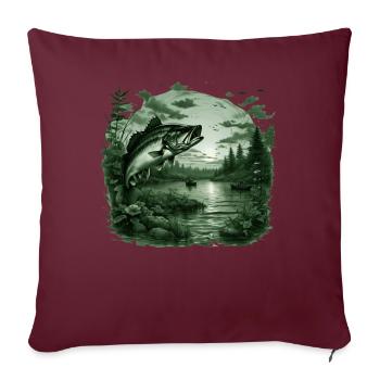 Poisson bar - Housse de coussin décorative 45 x 45 cm - bordeaux - Devant