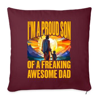 Je suis le fier fils d’un père génial - Housse de coussin décorative 45 x 45 cm - bordeaux - Devant