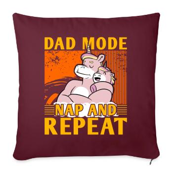 Papa-Modus Nickerchen und Wiederholen - Sofakissenbezug 45 x 45 cm - Burgunderrot - Vorne