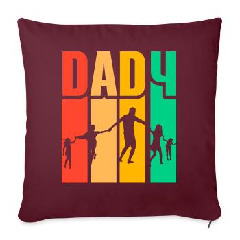 Père de 4 enfants - Housse de coussin décorative 45 x 45 cm - bordeaux - Devant