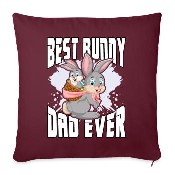 Meilleur père lapin de tous les temps - Housse de coussin décorative 45 x 45 cm - bordeaux - Devant