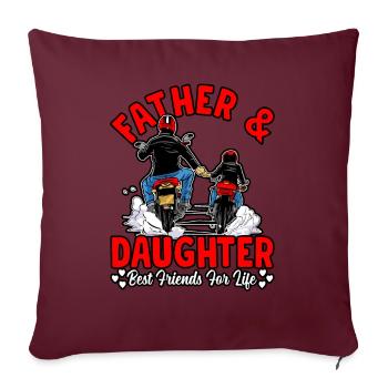 Père et fille meilleurs amis pour la vie - Housse de coussin décorative 45 x 45 cm - bordeaux - Devant