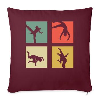 Capoeira - Sofakissenbezug 45 x 45 cm - Burgunderrot - Vorne