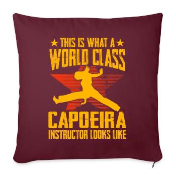 Voici à quoi ressemble un instructeur de capoeira de classe mondiale - Housse de coussin décorative 45 x 45 cm - bordeaux - Devant