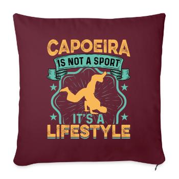 La capoeira, ce n’est pas un sport, c’est un mode de vie - Housse de coussin décorative 45 x 45 cm - bordeaux - Devant