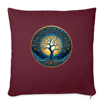 Nordisch Keltischer Baum Tree Of Life Lebensbaum - Sofakissenbezug 45 x 45 cm - Burgunderrot - Vorne