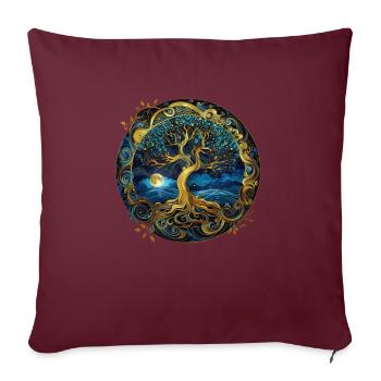 Nordisch Keltischer Baum Tree Of Life Lebensbaum - Sofakissenbezug 45 x 45 cm - Burgunderrot - Vorne
