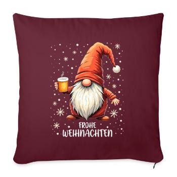Noël Gnome Noël Tenue de fête de Noël drôle - Housse de coussin décorative 45 x 45 cm - bordeaux - Devant