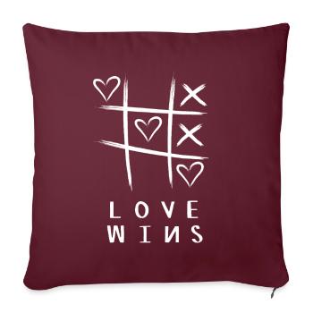 Love wins - Sofa pillowcase 17,3'' x 17,3'' (45 x 45 cm) - burgundy - Front