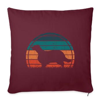 Cavalier King Charles Spaniel Maman Vintage Rétro - Housse de coussin décorative 45 x 45 cm - bordeaux - Devant