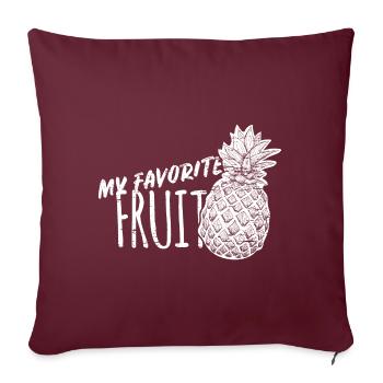 Ananas - Housse de coussin décorative 45 x 45 cm - bordeaux - Devant