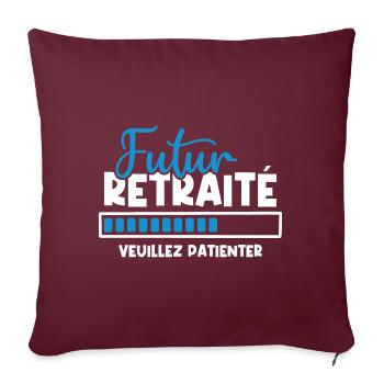 Futur retraité - Housse de coussin décorative 45 x 45 cm - bordeaux - Devant