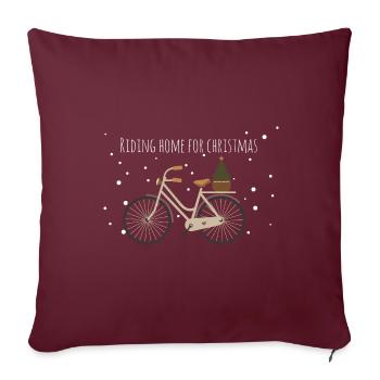 Rentrer à la maison pour Noël - Housse de coussin décorative 45 x 45 cm - bordeaux - Devant