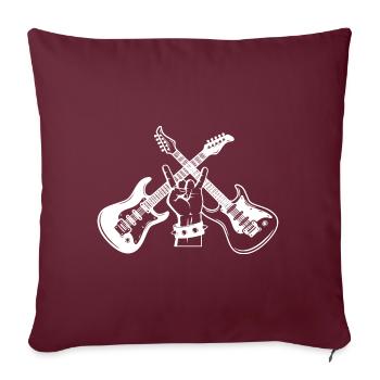 Guitare cadeau rock concert de concert groupe - Housse de coussin décorative 45 x 45 cm - bordeaux - Devant
