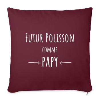 Cadeau Bebe Humour Naissance Papy - Housse de coussin décorative 45 x 45 cm - bordeaux - Devant