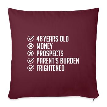 48 ans Humour cadeau 48e Anniversaire drôle 48 ans - Housse de coussin décorative 45 x 45 cm - bordeaux - Devant