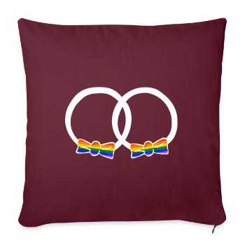 Mariage gay Gay LGBT Pride sonne le mariage - Housse de coussin décorative 45 x 45 cm - bordeaux - Devant