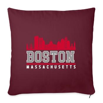 Boston Massachusetts Skyline - Housse de coussin décorative 45 x 45 cm - bordeaux - Devant