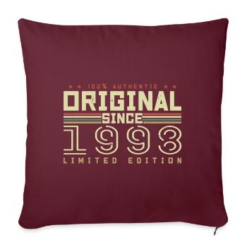 Original 1998 Cadeau Anniversaire 1998 Rétro 1998 - Housse de coussin décorative 45 x 45 cm - bordeaux - Devant