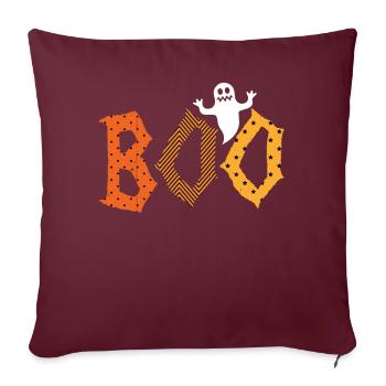 Boo, fantôme, fantôme, halloween - Housse de coussin décorative 45 x 45 cm - bordeaux - Devant