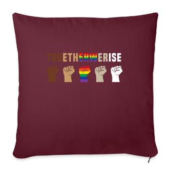 Chemise Black Lives Matter Together We Rise Equality - Housse de coussin décorative 45 x 45 cm - bordeaux - Devant