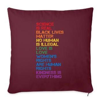 La science est un vrai noir, la matière LGBT Pride BLM - Housse de coussin décorative 45 x 45 cm - bordeaux - Devant