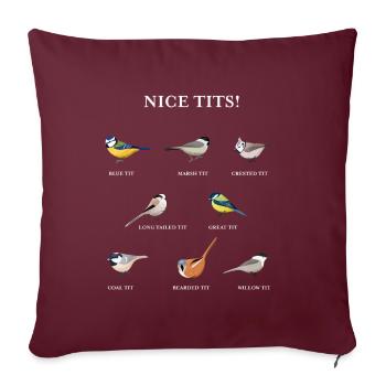 Beaux seins Funny Bird Watch Idée cadeau - Housse de coussin décorative 45 x 45 cm - bordeaux - Devant