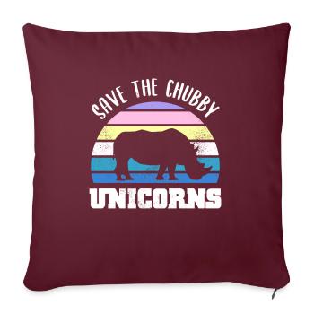 Save the Chubby Unicorns Rhino Sunset - Housse de coussin décorative 45 x 45 cm - bordeaux - Devant
